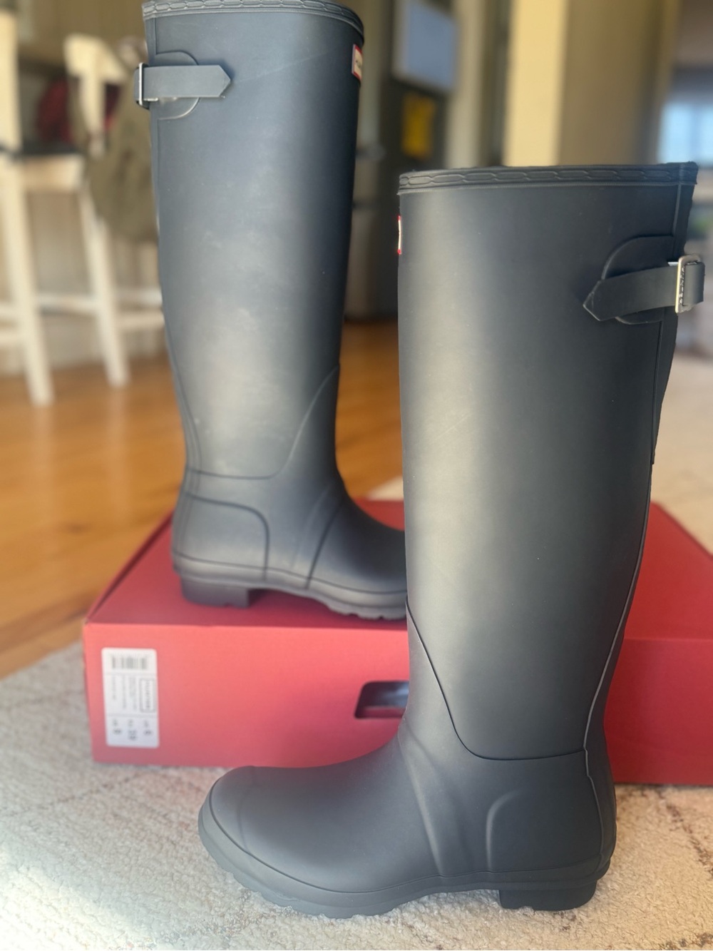 Hunter Black Matte adjustable Tall Rain Boots